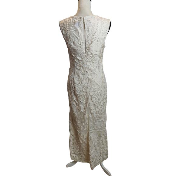 JS Collections Ivory Mermaid Midi Maxi Formal Dress Wedding Event Gala - Picture 3 of 9